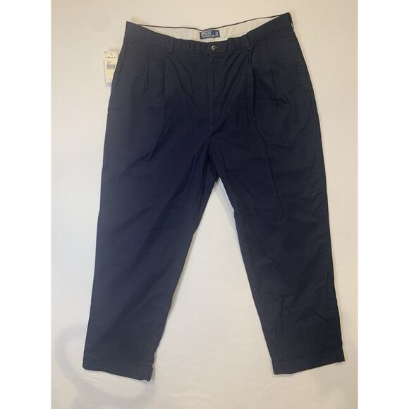 Polo Ralph Lauren Classic Fit Navy Blue Cotton Pants Men's Size 42x30 NWT - Picture 1 of 10